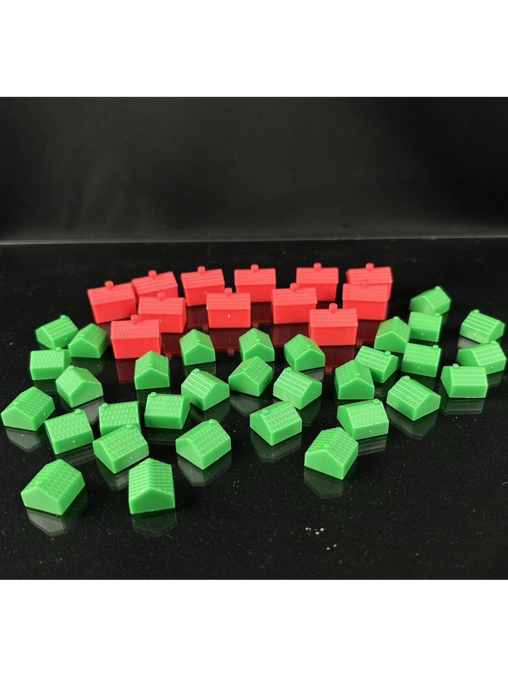 Hasbro Monopoly Board Game Replacement Houses & Hotels Red & Green